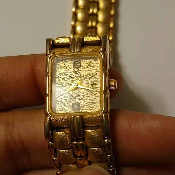 Vtg Elgin Diamond Elegant Gold Tone Quartz Bracelet Watch EM846 Japan Movt READ - Picture 6 of 16